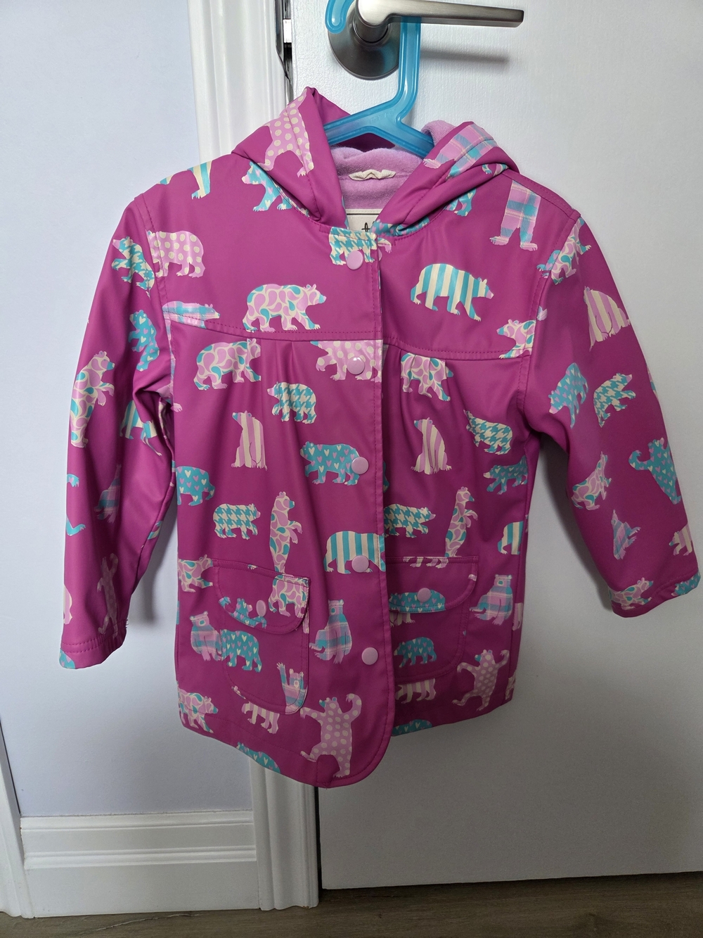 Hatley Pink Raincoat with Multicolor Bear Print